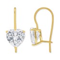 White Sapphire Heart Drop Earrings (6-1/5 ct. t.w.) in 14k Gold-Plated Sterling Silver