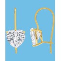 White Sapphire Heart Drop Earrings (6-1/5 ct. t.w.) in 14k Gold-Plated Sterling Silver