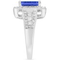 Tanzanite (2-1/10 ct. t.w.) & Diamond (1/2 ct. t.w.) Halo Ring Ring in 14k White Gold