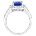 Tanzanite (2-1/10 ct. t.w.) & Diamond (1/2 ct. t.w.) Halo Ring Ring in 14k White Gold