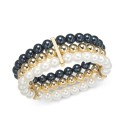 Multi-Imitation Pearl Triple-Row Stretch Bracelet