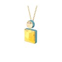 Square Cut Gold Tone Plated Necklace