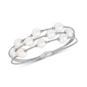 Cultured Freshwater Pearl (8-9mm) Bangle Bracelet in Sterling Silver