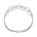 Cultured Freshwater Pearl (8-9mm) Bangle Bracelet in Sterling Silver