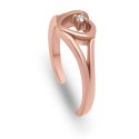 Cubic Zirconia Heart 18K Rose Gold and Gold Over Silver, Sterling Silver Toe Ring