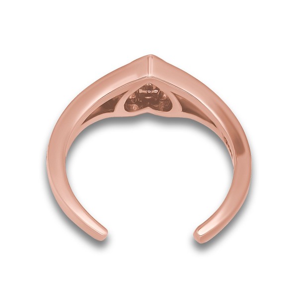 Cubic Zirconia Heart 18K Rose Gold and Gold Over Silver, Sterling Silver Toe Ring