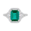 Emerald (2-1/10 ct. t.w.) and White Sapphire (3/8 ct. t.w.) Ring in Sterling Silver