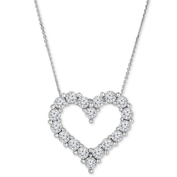 Diamond Heart Pendant Necklace (1/2 ct. t.w.) in 10k White Gold