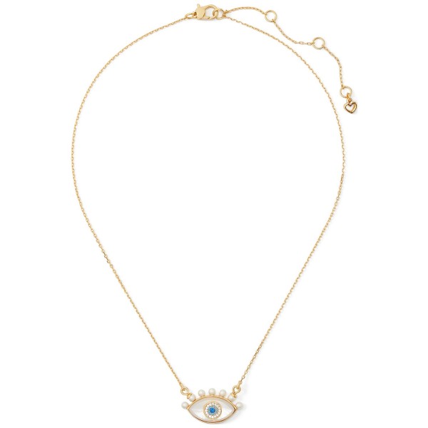 Gold-Tone Mixed Stone Pendant Necklace, 16