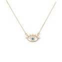 Gold-Tone Mixed Stone Pendant Necklace, 16