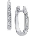 Diamond (1/10 ct. t.w.) Channel-Set Hoop Earrings in 14K White Gold