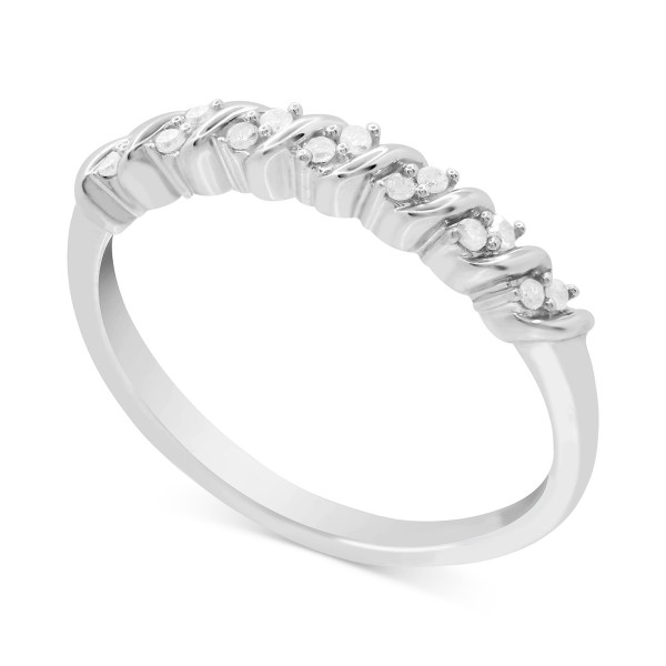 Diamond Swirl Ring (1/10 ct. t.w.) in Sterling Silver