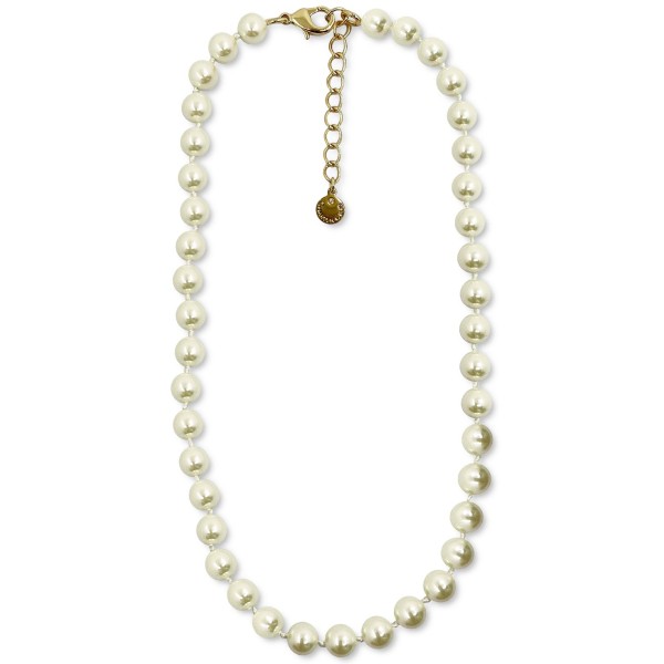 Gold-Tone Imitation Pearl Collar Necklace