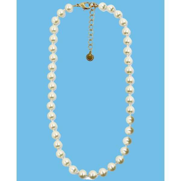 Gold-Tone Imitation Pearl Collar Necklace