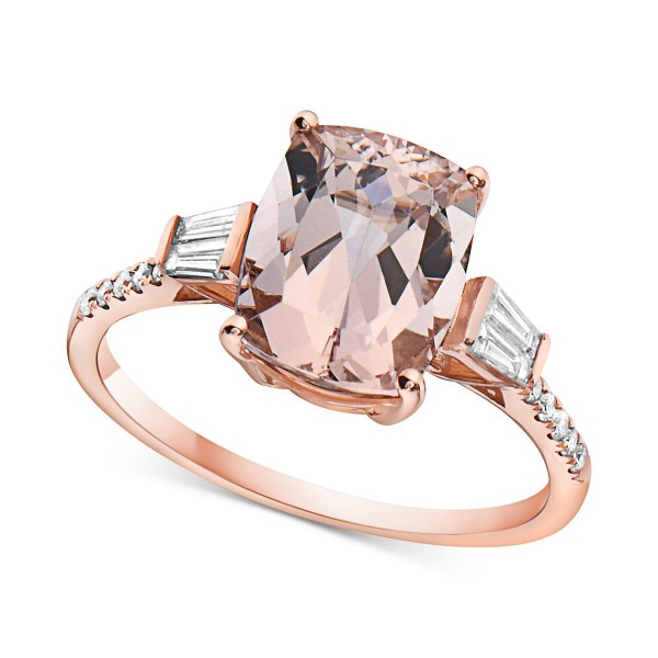 Morganite (3-1/6 ct. t.w.) & Diamond (1/4 ct. t.w.) Ring in 14k Rose Gold