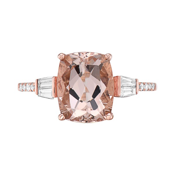 Morganite (3-1/6 ct. t.w.) & Diamond (1/4 ct. t.w.) Ring in 14k Rose Gold