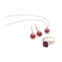 Garnet (4-1/5 ct. t.w.) and Diamond (1/8 ct. t.w.) Pear Pendant in 14k Rose Gold