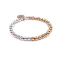 Non-Tarnishing Gold Filled, 5mm Gold Ball and Sterling Silver Bracelet