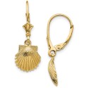 Shell Drop Earrings in 14k Yellow Gold