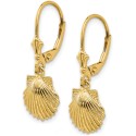 Shell Drop Earrings in 14k Yellow Gold