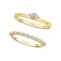 Cubic Zirconia 18K Gold-Plated 2-Piece Ring Set