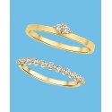 Cubic Zirconia 18K Gold-Plated 2-Piece Ring Set