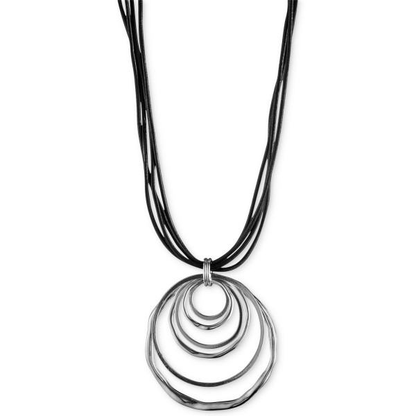 Silver-Tone Orbital Pendant Necklace