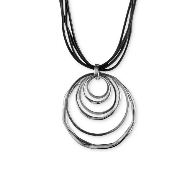 Silver-Tone Orbital Pendant Necklace