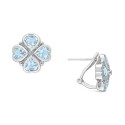 Blue Topaz Heart Flower Stud Earrings (4-2/5 ct. t.w.) Stud Earrings in Sterling Silver