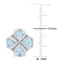 Blue Topaz Heart Flower Stud Earrings (4-2/5 ct. t.w.) Stud Earrings in Sterling Silver