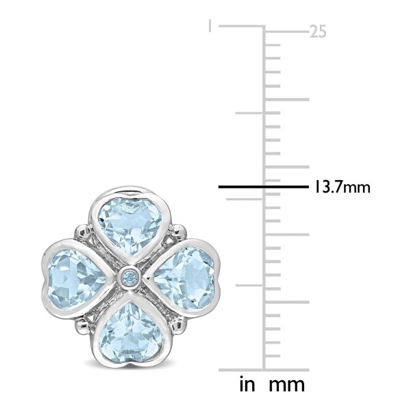 Blue Topaz Heart Flower Stud Earrings (4-2/5 ct. t.w.) Stud Earrings in Sterling Silver