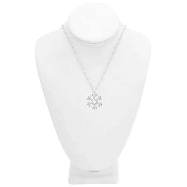 Diamond Snowflake Pendant Necklace (1/10 ct. t.w.) In Sterling Silver