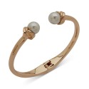 Gold-Tone Knot & Imitation Pearl Cuff Bracelet