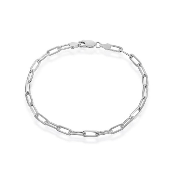 Sterling Silver 4mm Paper Clip Bracelet