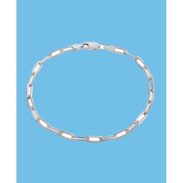 Sterling Silver 4mm Paper Clip Bracelet