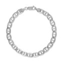 Flat Mariner Link Chain Bracelet in Sterling Silver