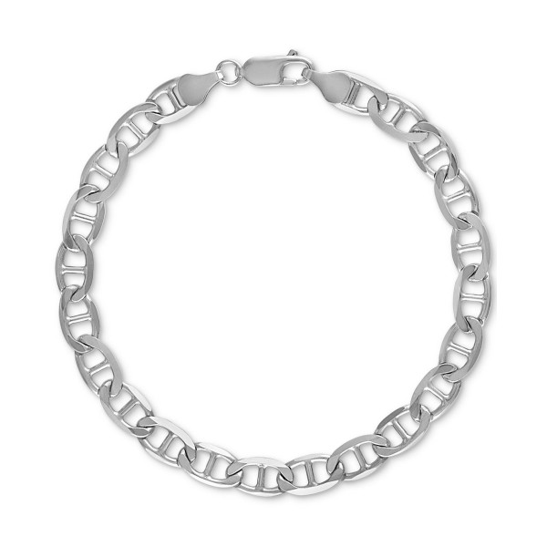 Flat Mariner Link Chain Bracelet in Sterling Silver