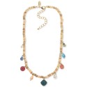 Gold-Tone Mixed Charm Beaded Statement Necklace, 17