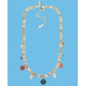 Gold-Tone Mixed Charm Beaded Statement Necklace, 17