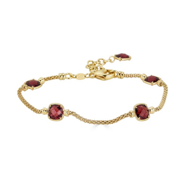 Rhodolite Garnet Popcorn Link Bracelet (4 ct. t.w.) in 14k Gold-Plated Sterling Silver