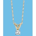 Round-Cut Diamond Pendant Necklace in 10k Yellow or White Gold (1/10 ct. t.w.)