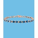 Blue Topaz (13-1/3 ct. t.w.) & Diamond (1/4 ct. t.w.) Tennis Bracelet in 14k Rose Gold