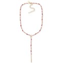 Gold-Tone Mixed Bead Lariat Necklace, 18