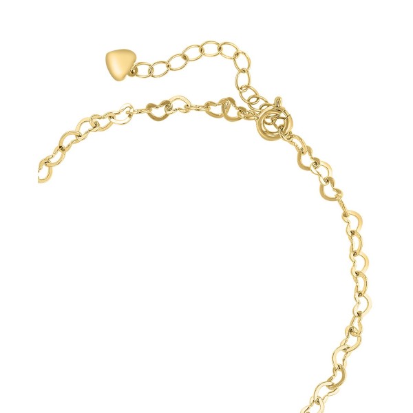 Freshwater Pearl (7mm) Dangle Heart Link Chain Bracelet in 14k Gold-Plated Sterling Silver