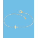 Adjustable Cross Bracelet Set in 14k Gold