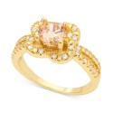 Gold-Tone Cubic Zirconia Knot Flower Ring