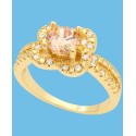 Gold-Tone Cubic Zirconia Knot Flower Ring