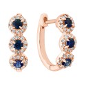 Sapphire (1/3 ct. t.w.) & Diamond (1/5 ct. t.w.) Oval Hoop Earrings in 14k Rose Gold