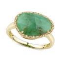 Emerald (4 ct. t.w.) & Diamond (1/10 ct. t.w.) Statement Ring in 14k Gold