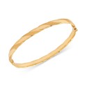 Polished & Textured Bangle Bracelet in 10k Gold